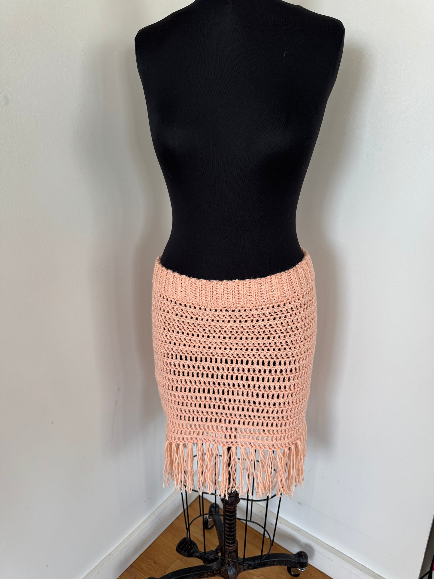 Peach Fringe Skirt