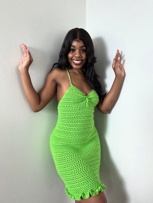 Lime Green Strapless Dress